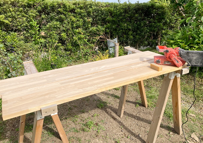 棚板の研磨／工具・道具／サンダー・研磨機・ベルト天然木・無垢材・DIY・安い