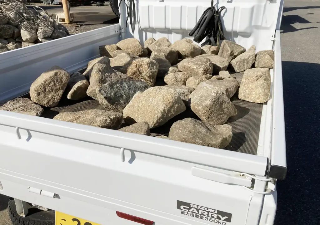 DIY/石積み用の積み石を購入するなら昌造園(千葉県茂原市)/木曽石・ミカモ石/軽トラック運搬/雑木・ドライ・ワイルドガーデン